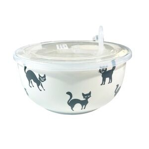 NEW BLACK CAT HALLOWEEN Design Container w/Vented Lid and Numbered Dial